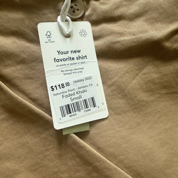 Marine Layer Mens Saturday Pant Athletic Fit Faded Khaki Small Cotton Blend - Picture 3 of 4